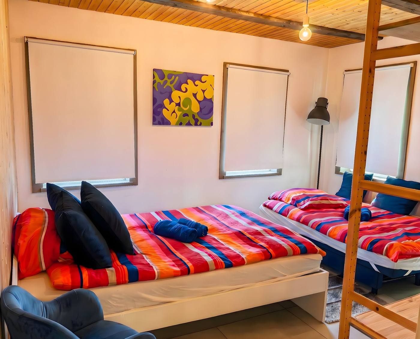 Blaue Wohnung Goldenes Häusle – Schlafbereich